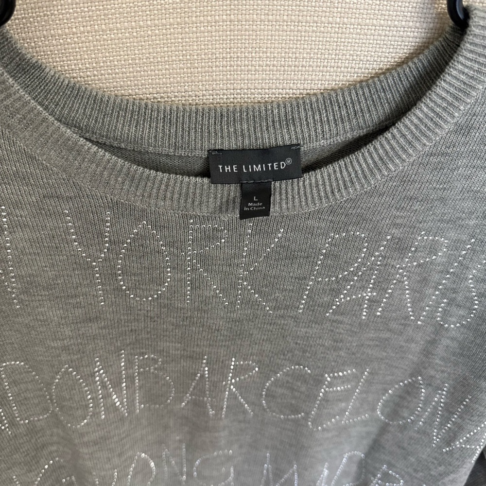 The Limited Gray Embroidered Sweater - Picture 2 of 3